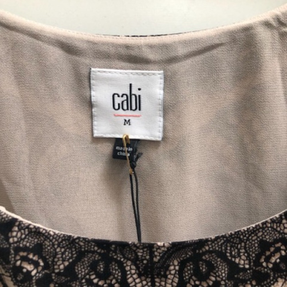 CAbi Black and Cream Lace-Patterned Camisole - Picture 4 of 5